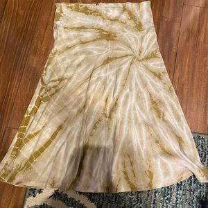 Hard Tail Knee Length Tie-Dye Skirt